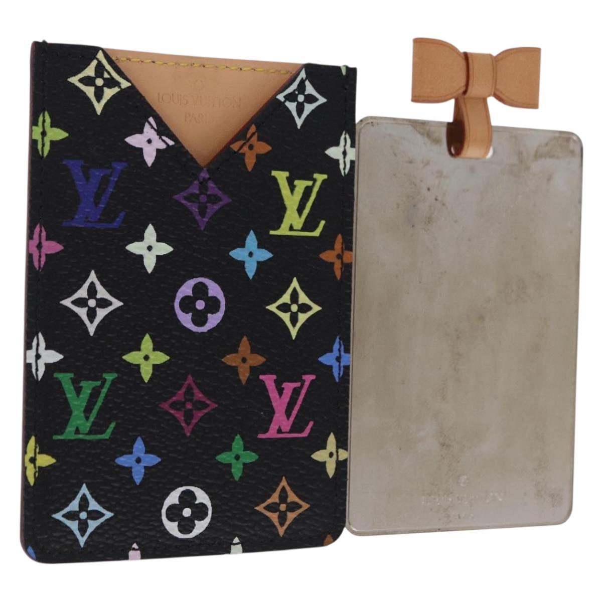 LOUIS VUITTON Monogram Multicolor Etui Hand Mirror Black M92651 LV Auth 192940V