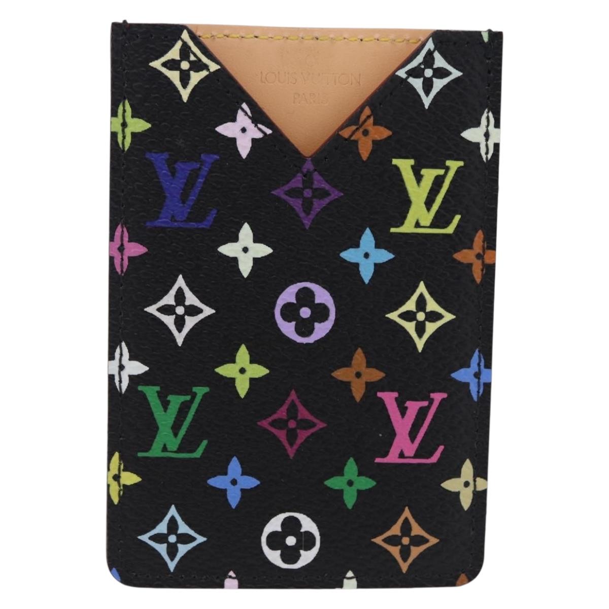 LOUIS VUITTON Monogram Multicolor Etui Hand Mirror Black M92651 LV Auth 192940V