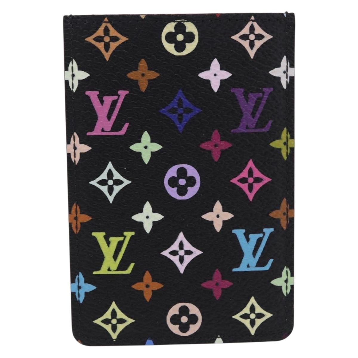 LOUIS VUITTON Monogram Multicolor Etui Hand Mirror Black M92651 LV Auth 192940V