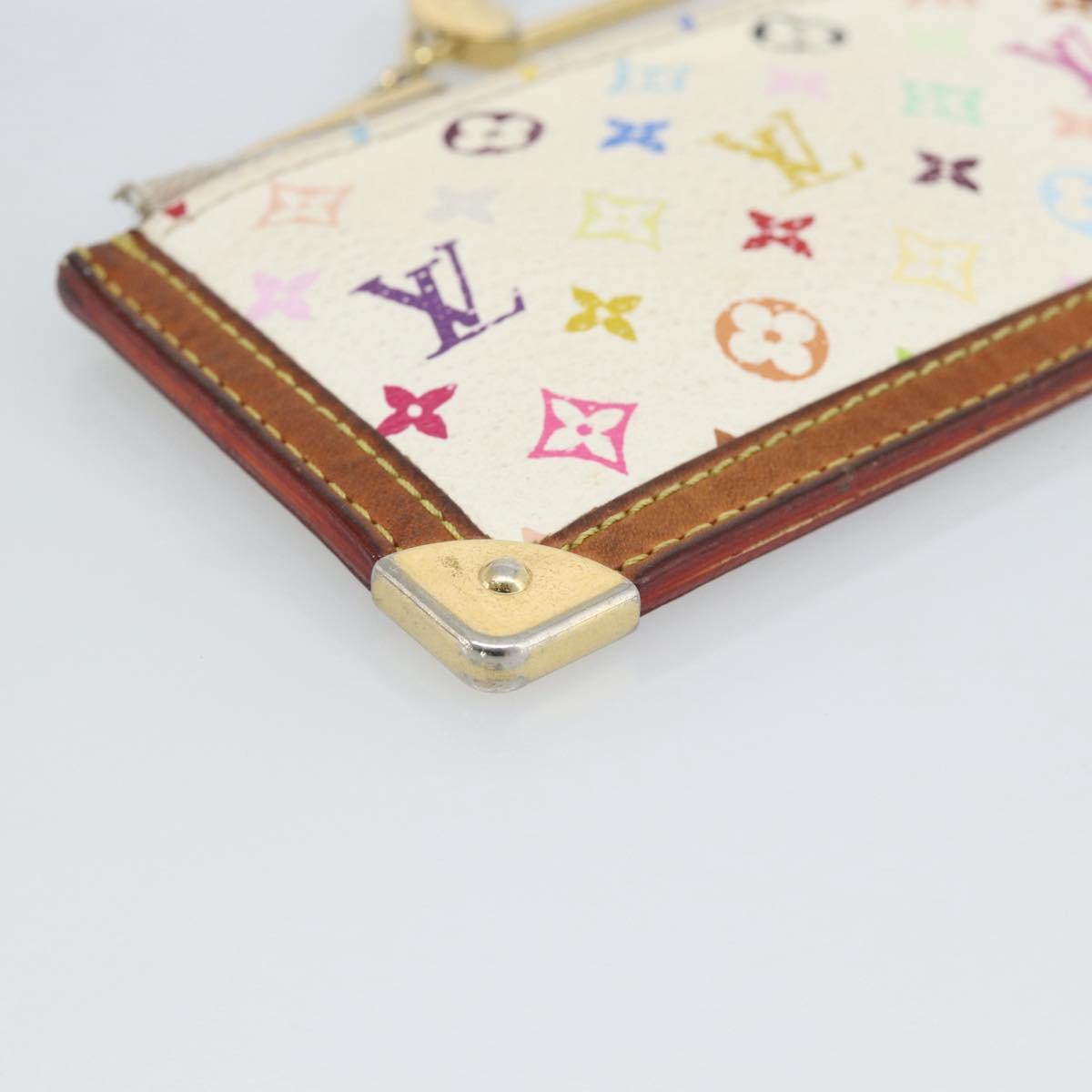LOUIS VUITTON Monogram Multicolor Pochette Cles White M92655 LV Auth 192941