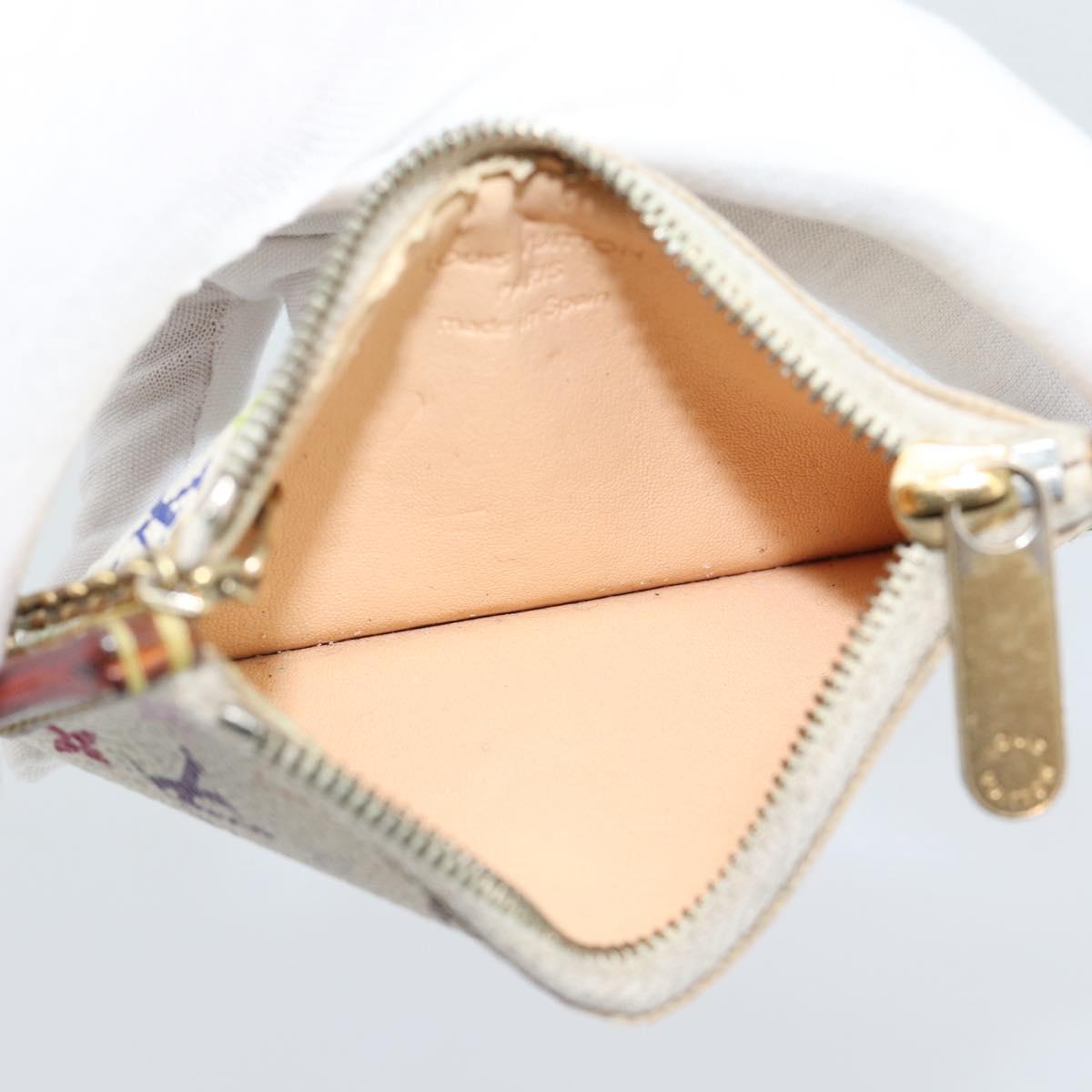 LOUIS VUITTON Monogram Multicolor Pochette Cles White M92655 LV Auth 192941