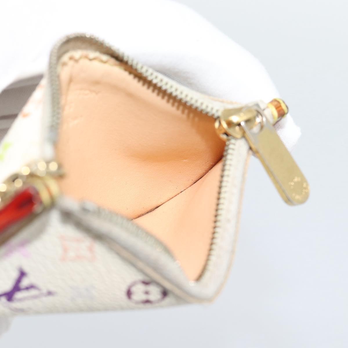 LOUIS VUITTON Monogram Multicolor Pochette Cles White M92655 LV Auth 192941
