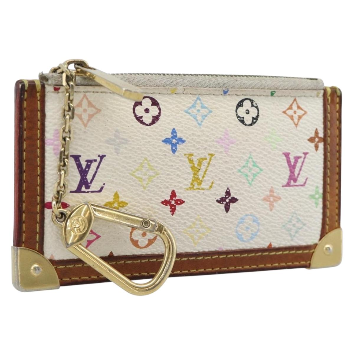 LOUIS VUITTON Monogram Multicolor Pochette Cles White M92655 LV Auth 192941