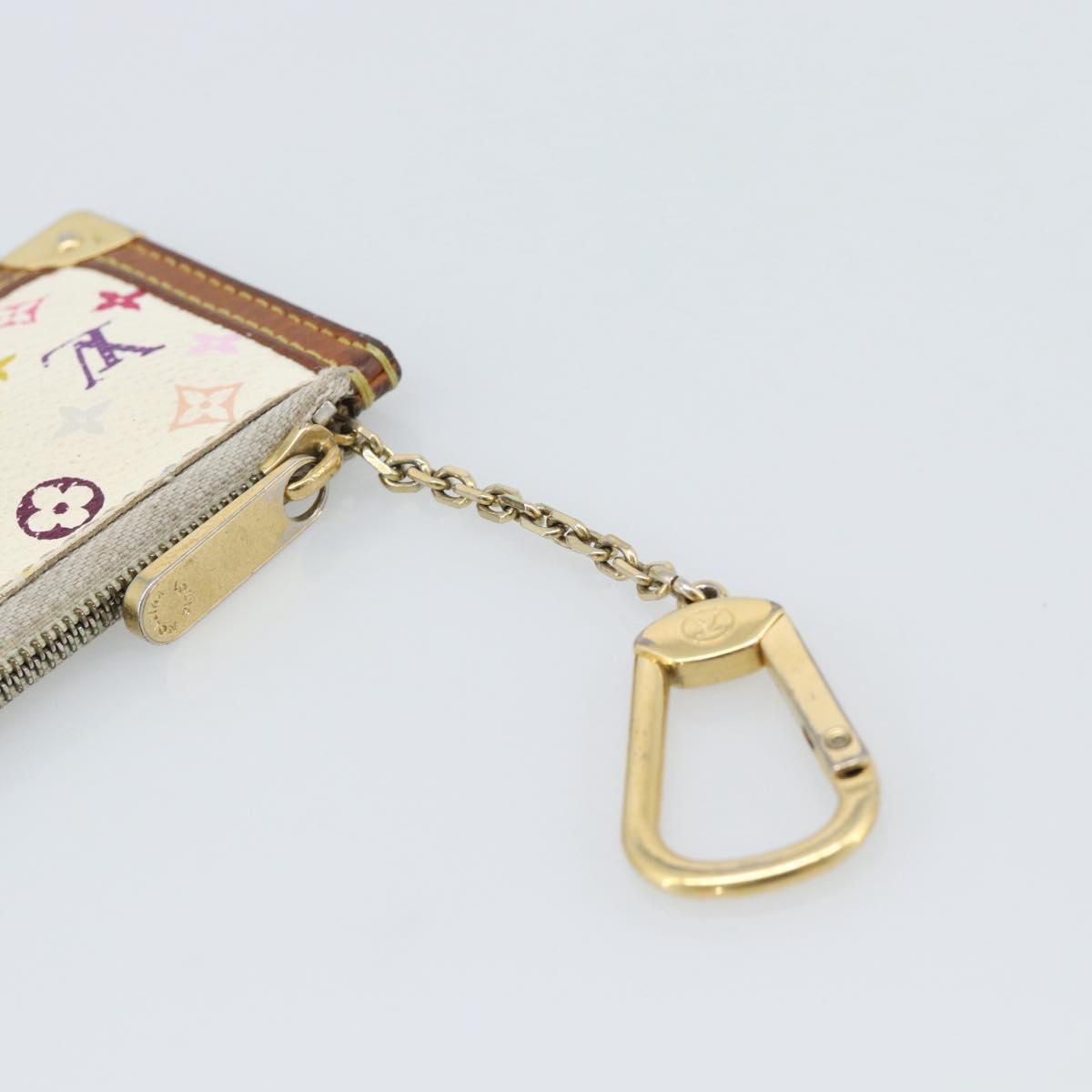 LOUIS VUITTON Monogram Multicolor Pochette Cles White M92655 LV Auth 192941