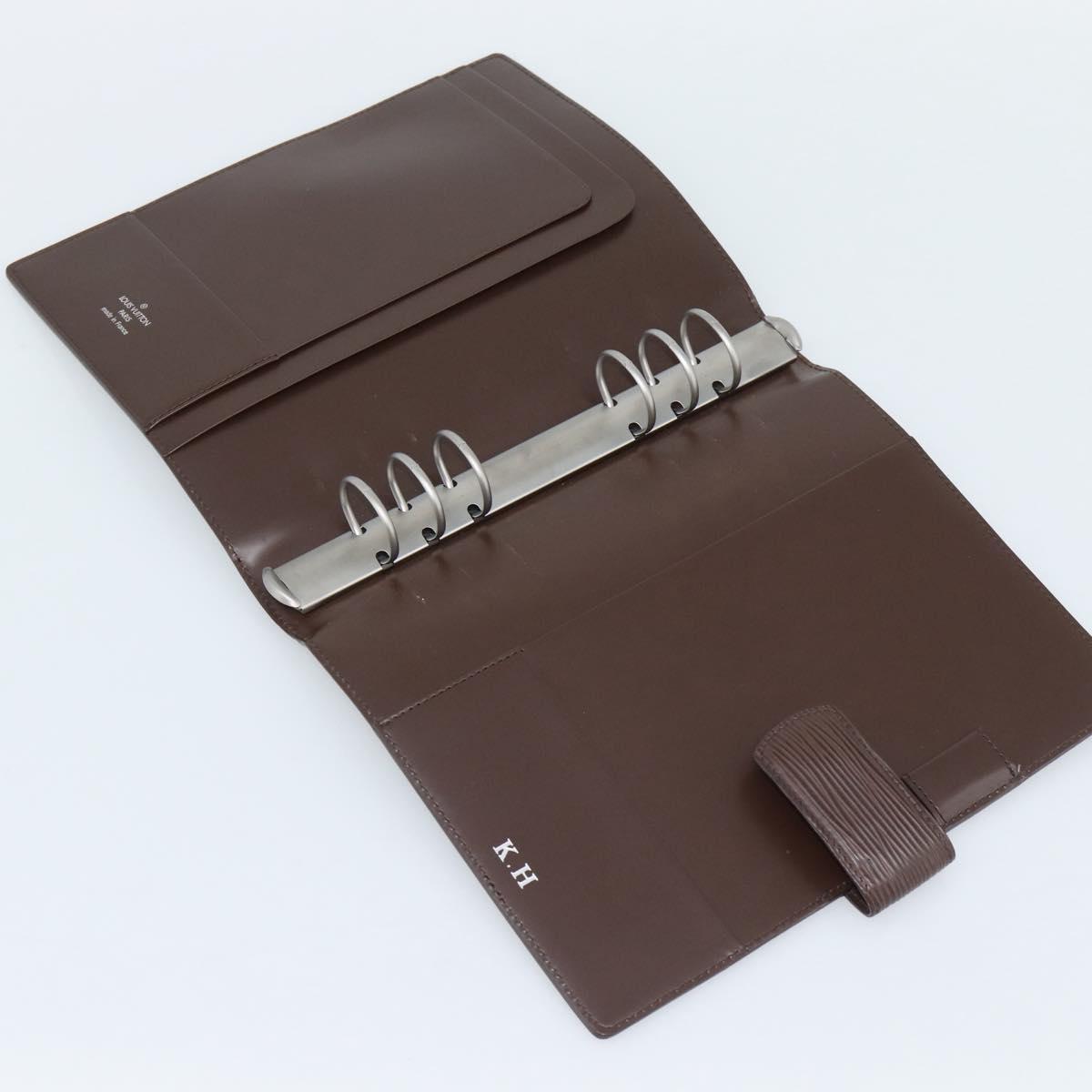 LOUIS VUITTON Epi Agenda GM Day Planner Cover Mocha Brown R2006D LV Auth 192942