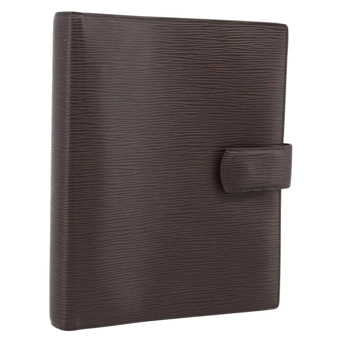 LOUIS VUITTON Epi Agenda GM Day Planner Cover Mocha Brown R2006D LV Auth 192942