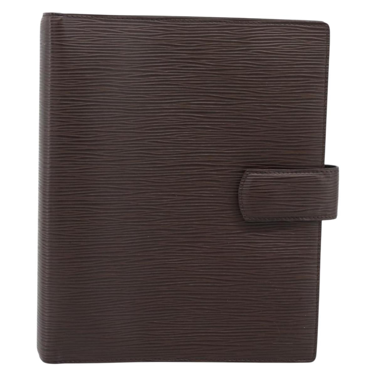 LOUIS VUITTON Epi Agenda GM Day Planner Cover Mocha Brown R2006D LV Auth 192942