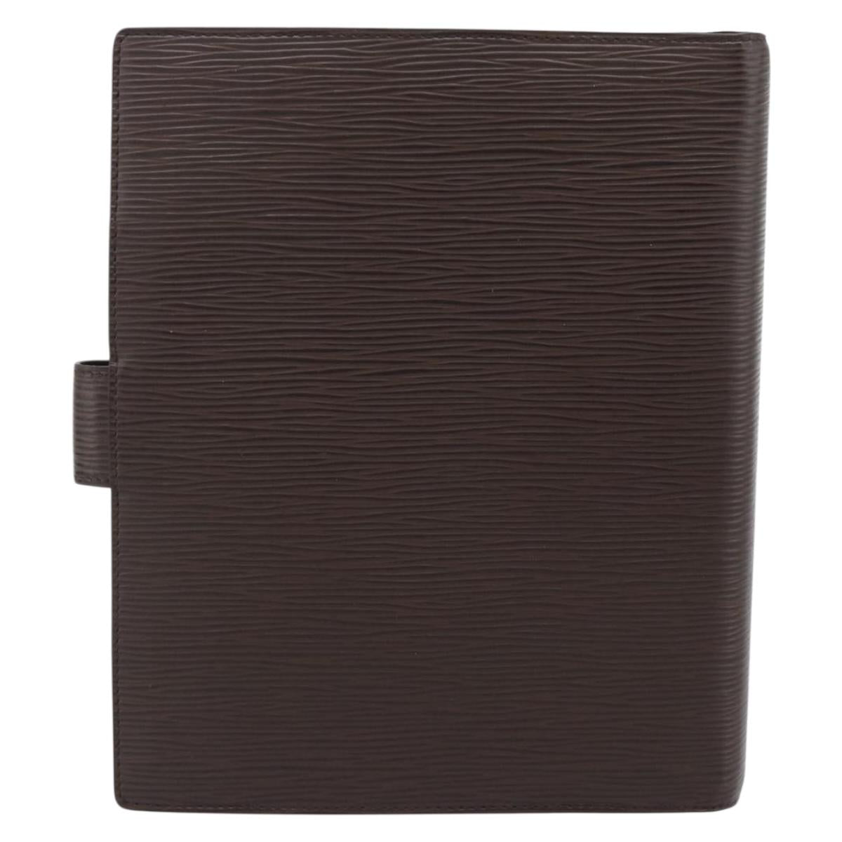 LOUIS VUITTON Epi Agenda GM Day Planner Cover Mocha Brown R2006D LV Auth 192942