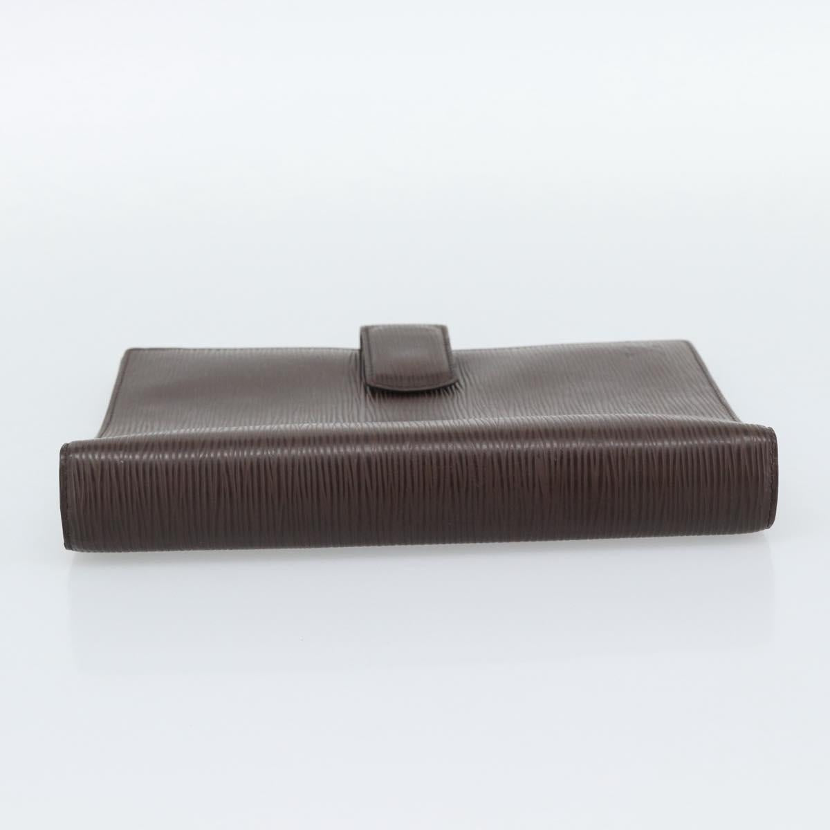 LOUIS VUITTON Epi Agenda GM Day Planner Cover Mocha Brown R2006D LV Auth 192942