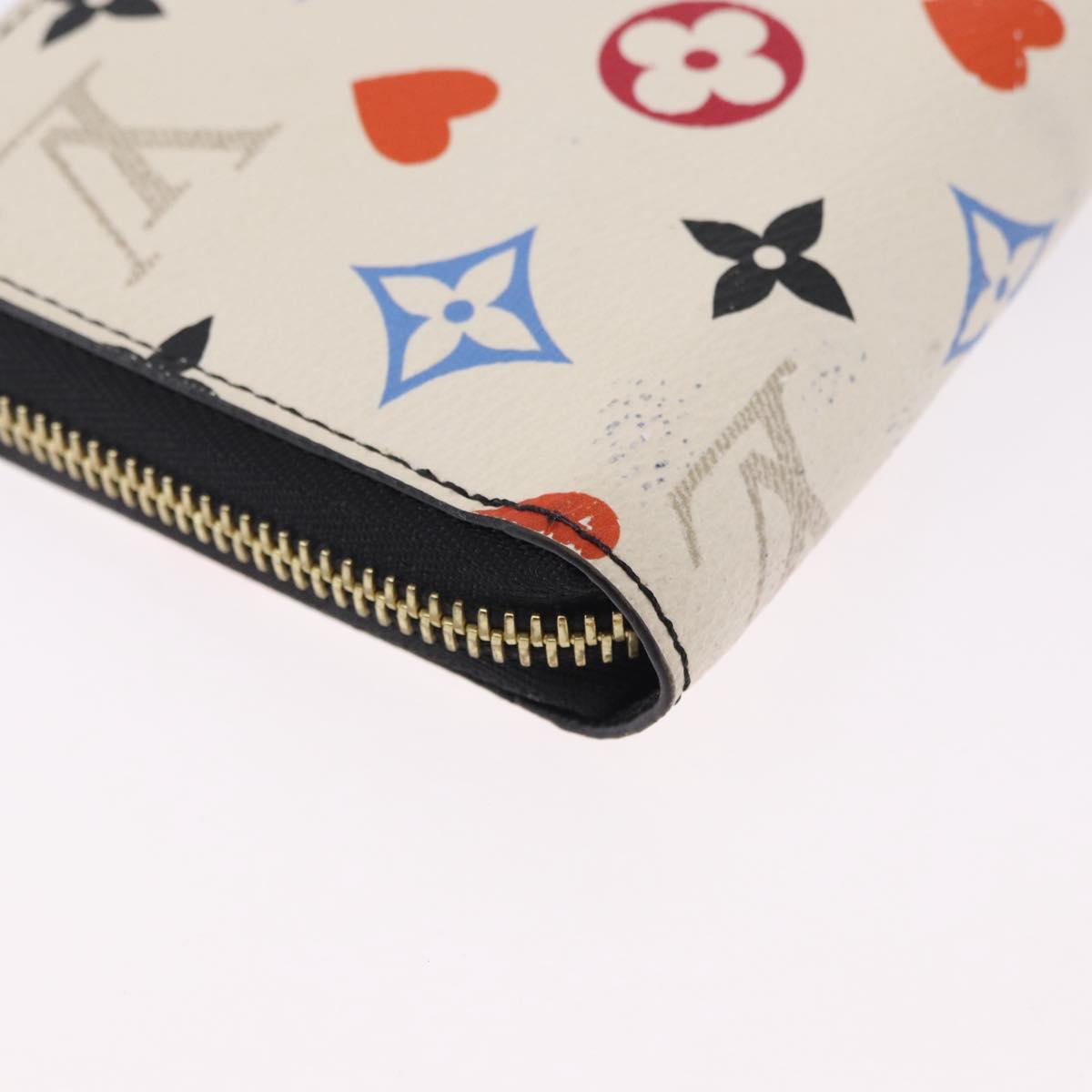 LOUIS VUITTON Monogram Game On Zippy Long Wallet White M57491 LV Auth 192943A