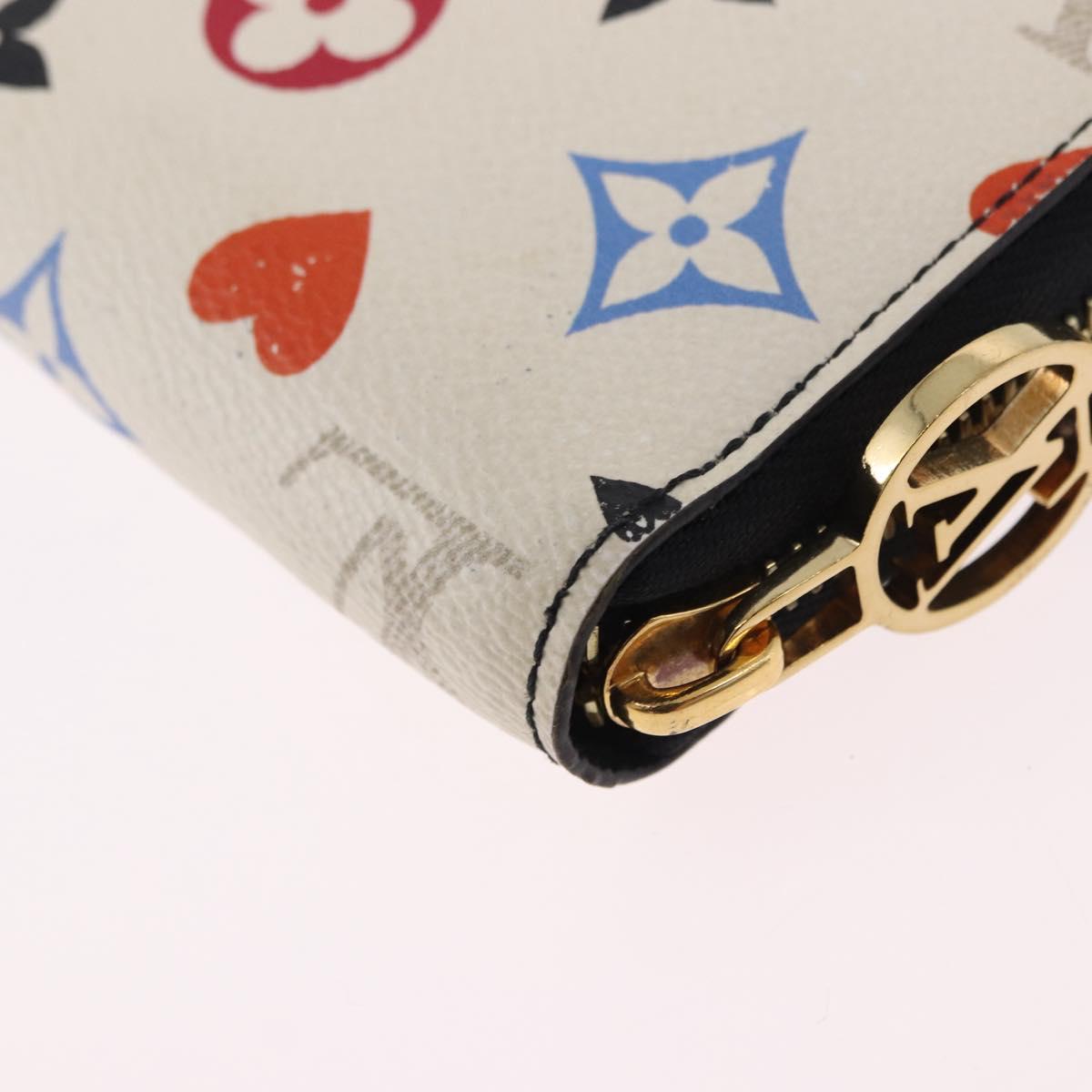 LOUIS VUITTON Monogram Game On Zippy Long Wallet White M57491 LV Auth 192943A