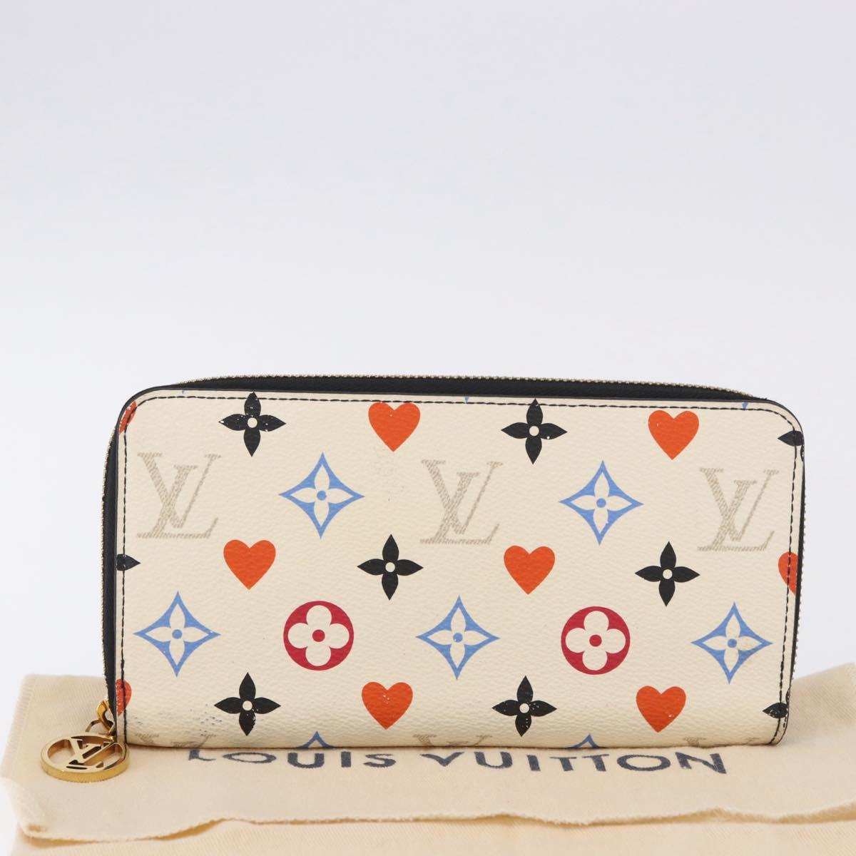 LOUIS VUITTON Monogram Game On Zippy Long Wallet White M57491 LV Auth 192943A