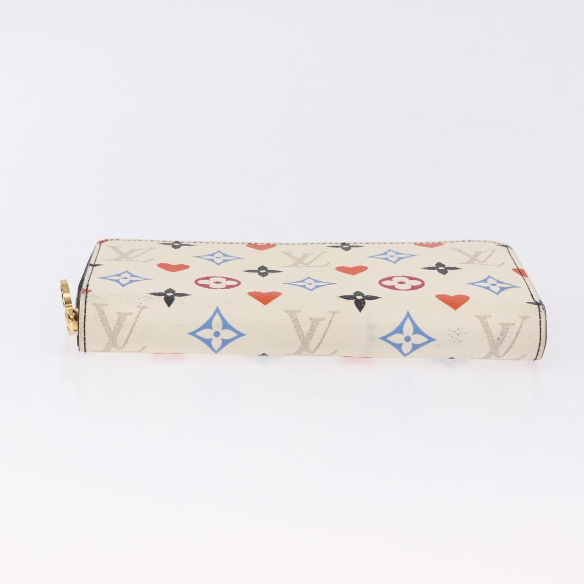 LOUIS VUITTON Monogram Game On Zippy Long Wallet White M57491 LV Auth 192943A