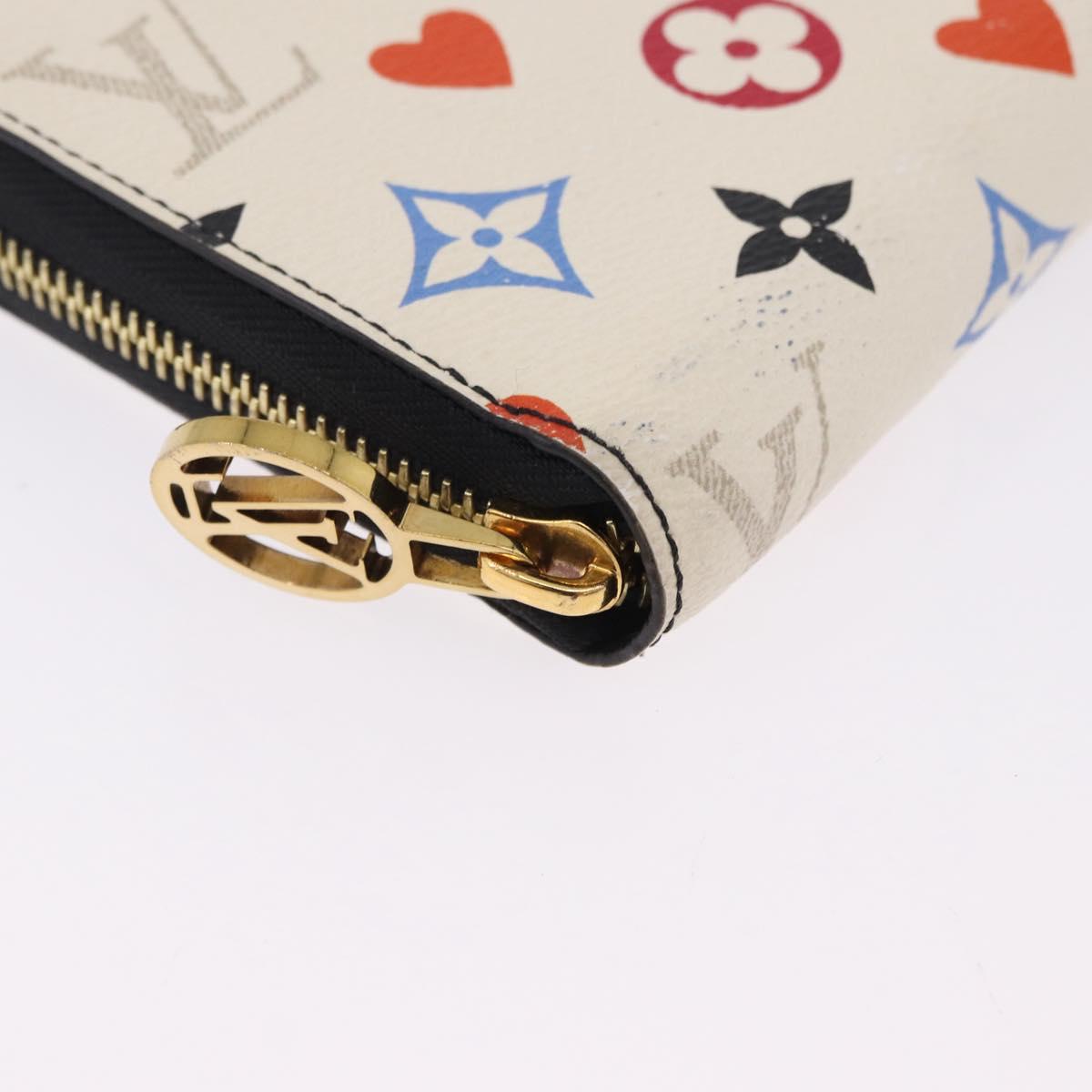 LOUIS VUITTON Monogram Game On Zippy Long Wallet White M57491 LV Auth 192943A