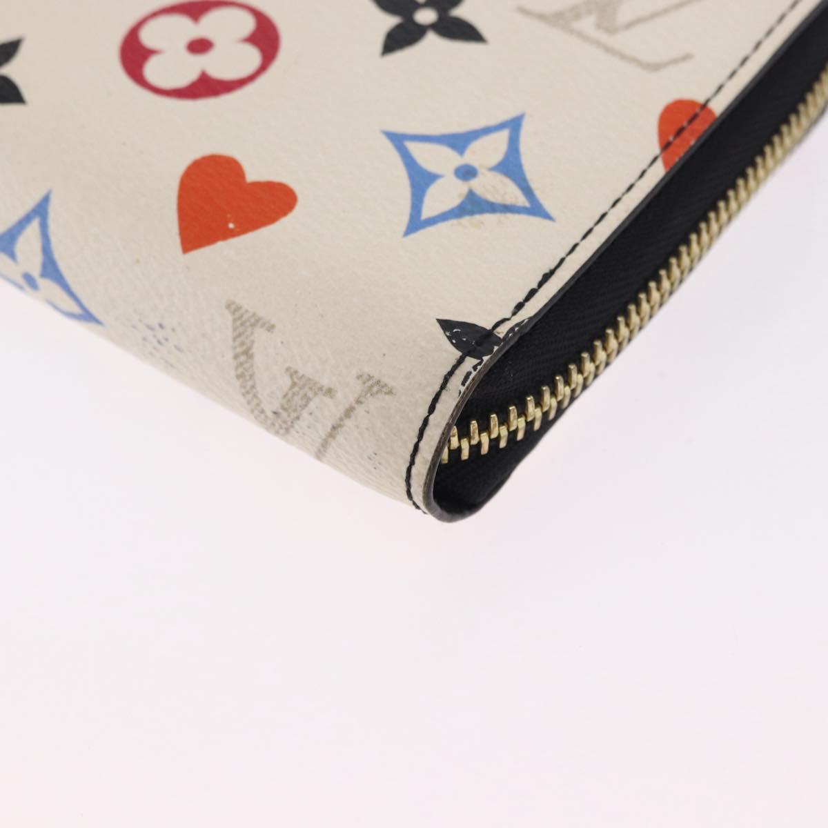 LOUIS VUITTON Monogram Game On Zippy Long Wallet White M57491 LV Auth 192943A