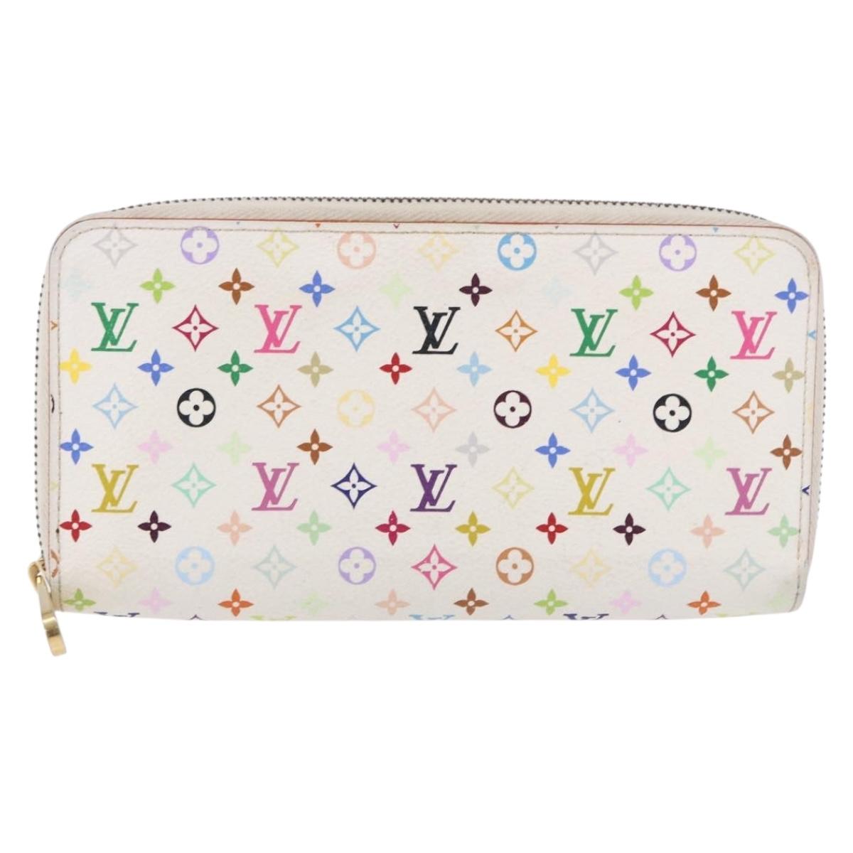 LOUIS VUITTON Monogram Multicolor Zippy Wallet White M60241 LV Auth 192944