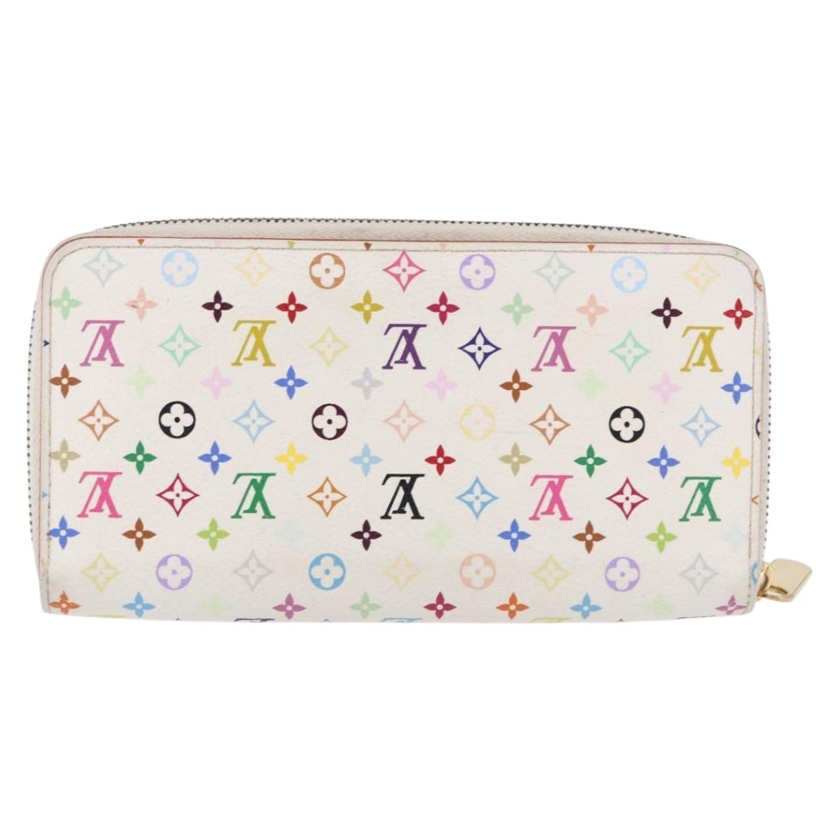 LOUIS VUITTON Monogram Multicolor Zippy Wallet White M60241 LV Auth 192944