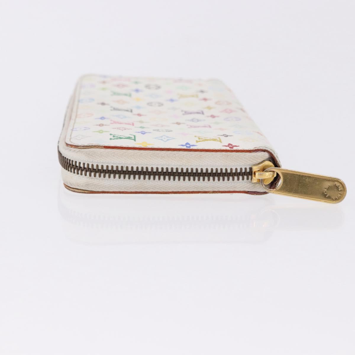 LOUIS VUITTON Monogram Multicolor Zippy Wallet White M60241 LV Auth 192944
