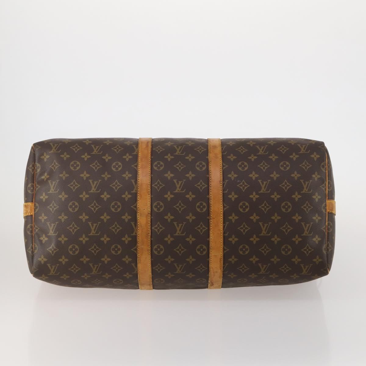 LOUIS VUITTON Monogram Keepall Bandouliere 55 Boston Bag M41414 LV Auth 192976