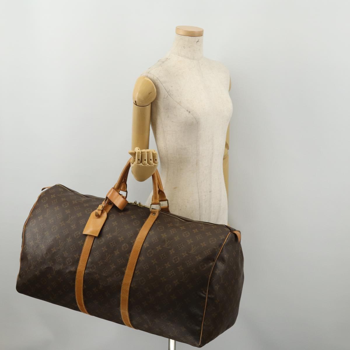LOUIS VUITTON Monogram Keepall 60 Boston Bag M41422 LV Auth 192979