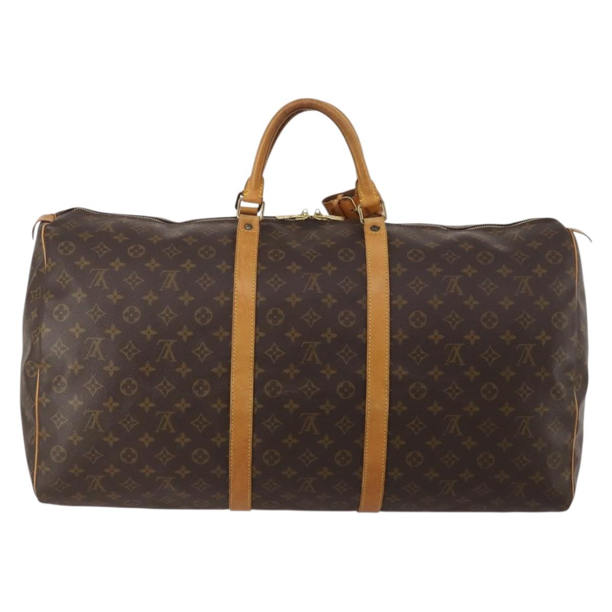 LOUIS VUITTON Monogram Keepall 60 Boston Bag M41422 LV Auth 192979