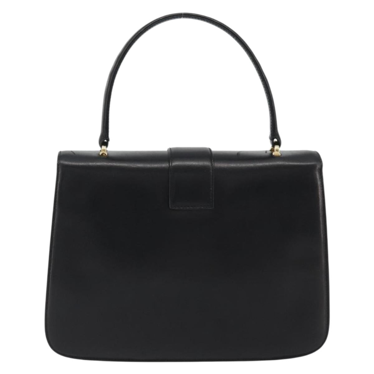 GUCCI Hand Bag Leather Black Gold 319795 Auth 192984A