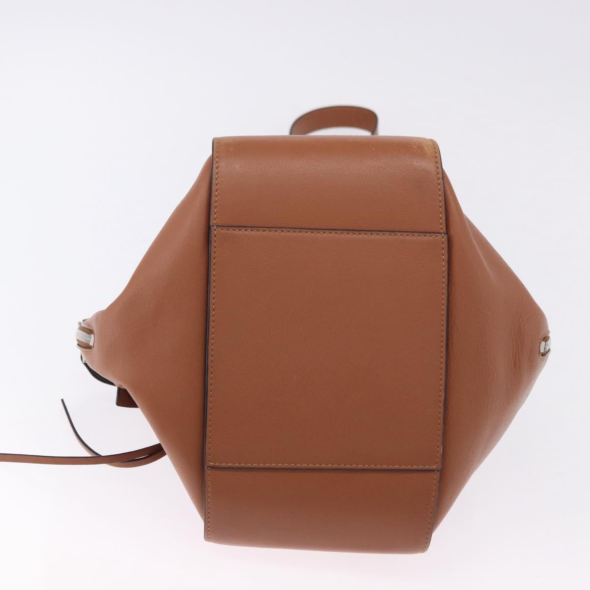 LOEWE Hammock Small Hand Bag Leather 2way Brown Silver Auth 192988A