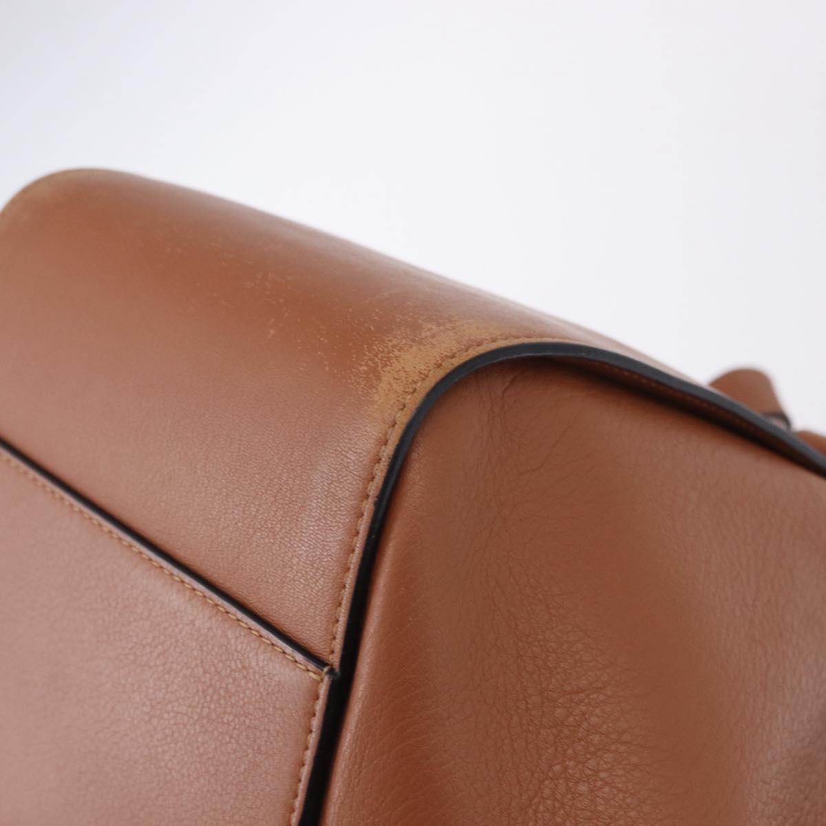 LOEWE Hammock Small Hand Bag Leather 2way Brown Silver Auth 192988A