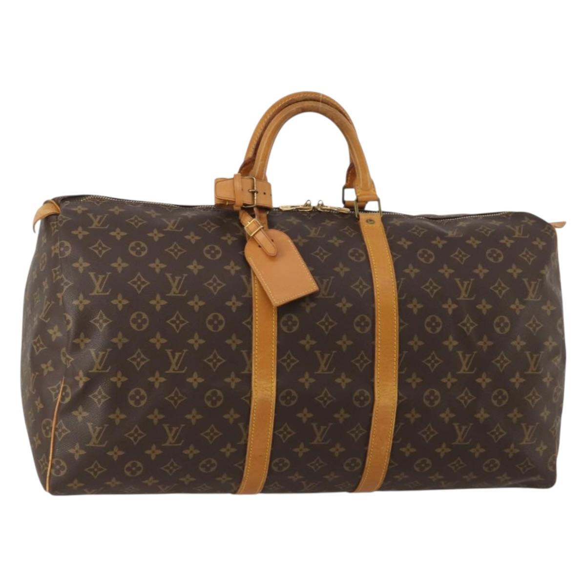 LOUIS VUITTON Monogram Keepall 55 Boston Bag M41424 LV Auth 192989