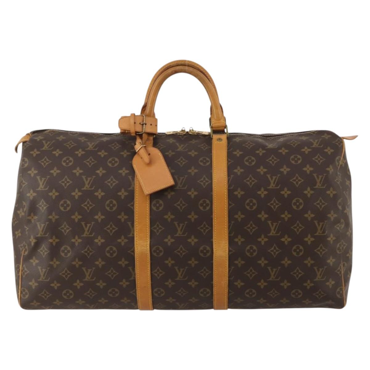 LOUIS VUITTON Monogram Keepall 55 Boston Bag M41424 LV Auth 192989