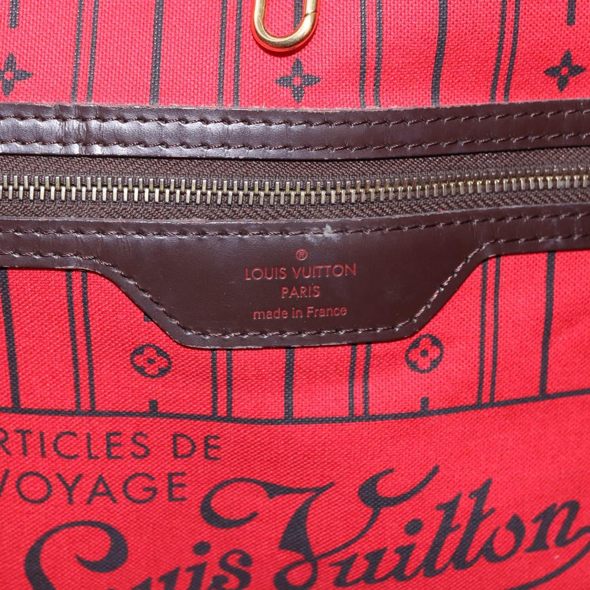 LOUIS VUITTON Damier Ebene Neverfull MM Tote Bag N51105 LV Auth 192997A