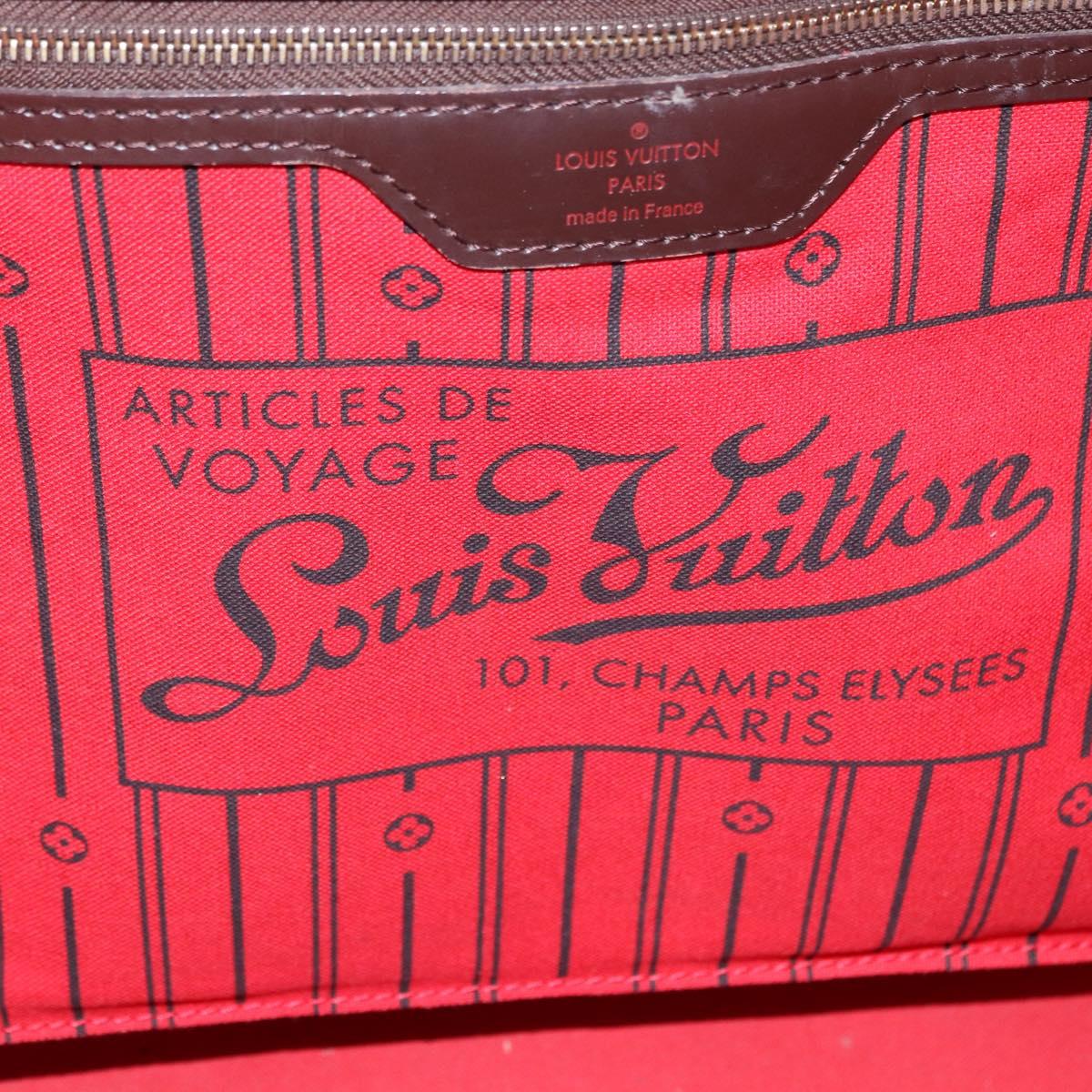 LOUIS VUITTON Damier Ebene Neverfull MM Tote Bag N51105 LV Auth 192997A