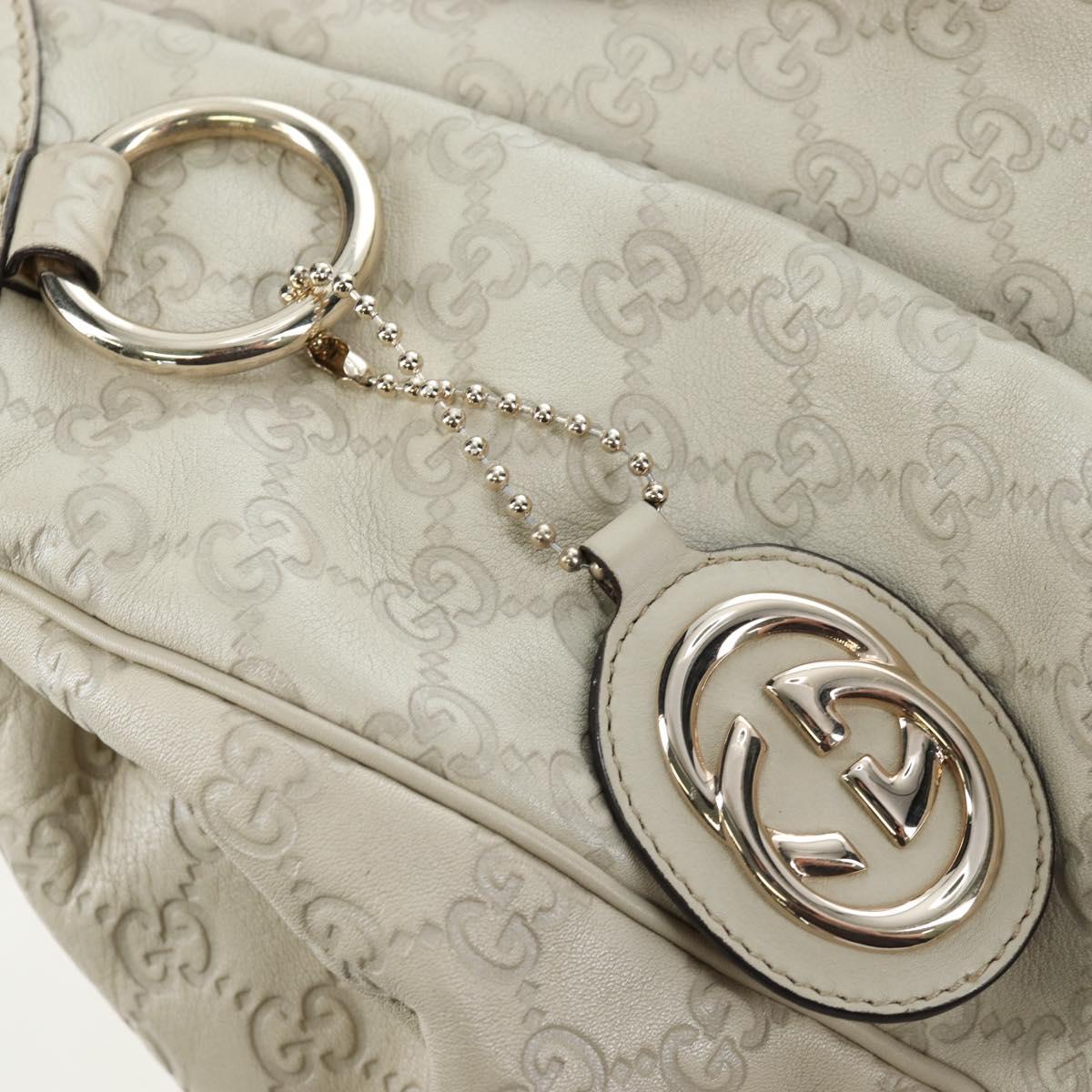 GUCCI GG Canvas Guccissima Sukey Hand Bag Leather Beige Gold 211943 Auth 192998V