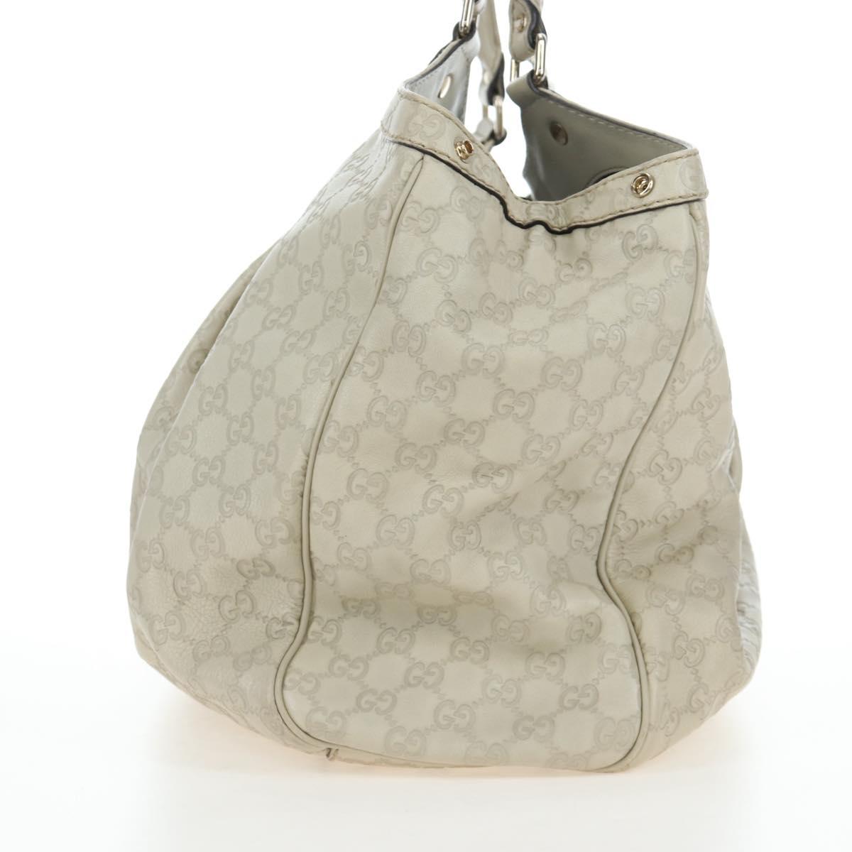 GUCCI GG Canvas Guccissima Sukey Hand Bag Leather Beige Gold 211943 Auth 192998V