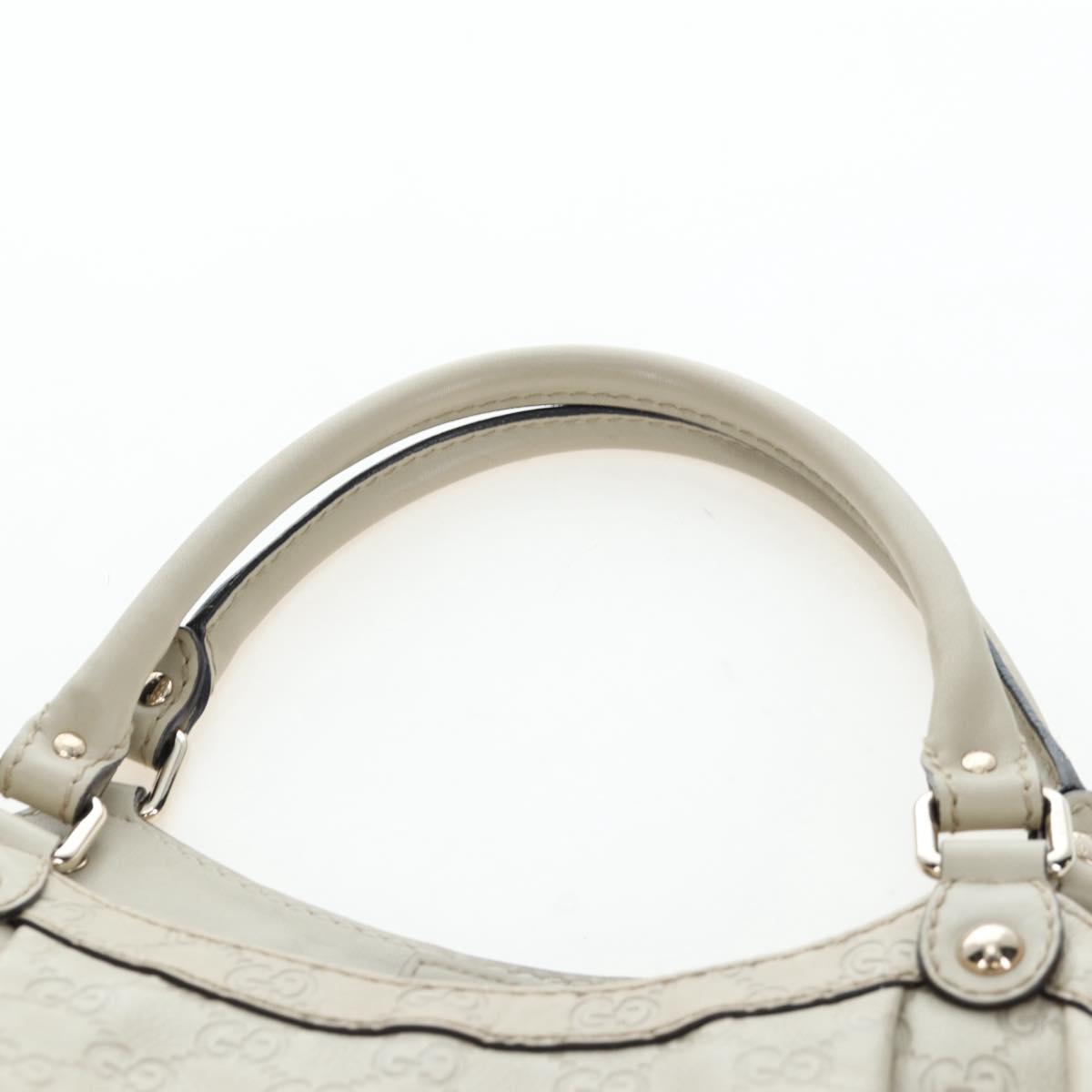 GUCCI GG Canvas Guccissima Sukey Hand Bag Leather Beige Gold 211943 Auth 192998V