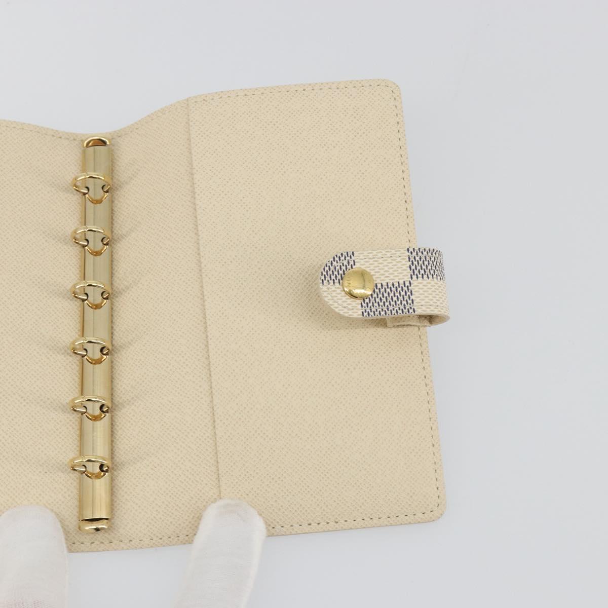 LOUIS VUITTON Damier Azur Agenda PM Day Planner Cover R20706 LV Auth 193001V