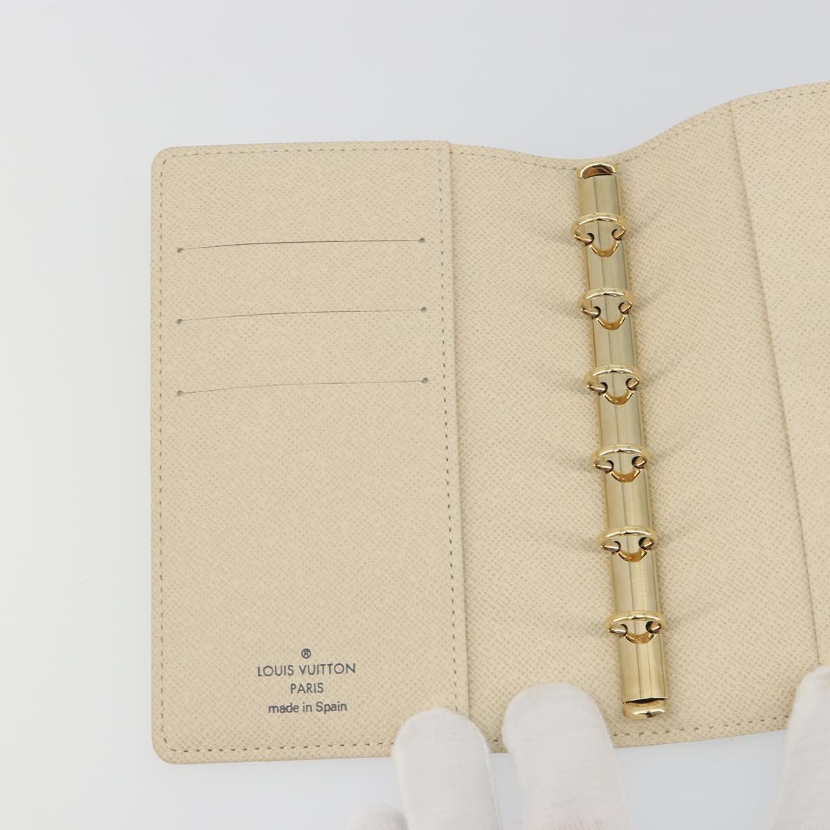 LOUIS VUITTON Damier Azur Agenda PM Day Planner Cover R20706 LV Auth 193001V