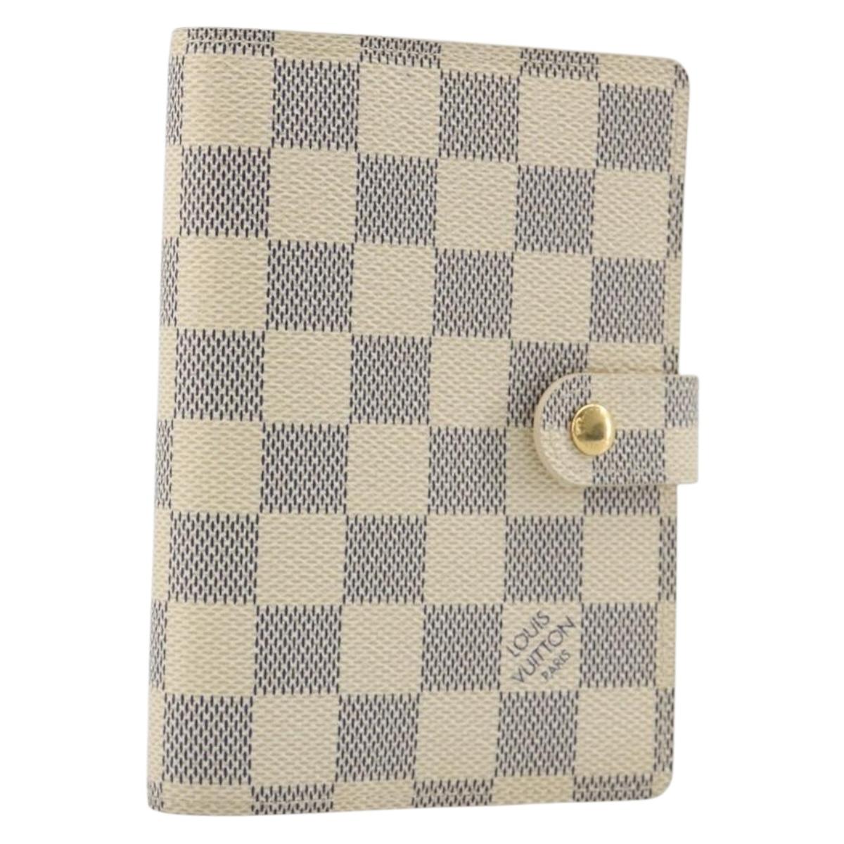 LOUIS VUITTON Damier Azur Agenda PM Day Planner Cover R20706 LV Auth 193001V