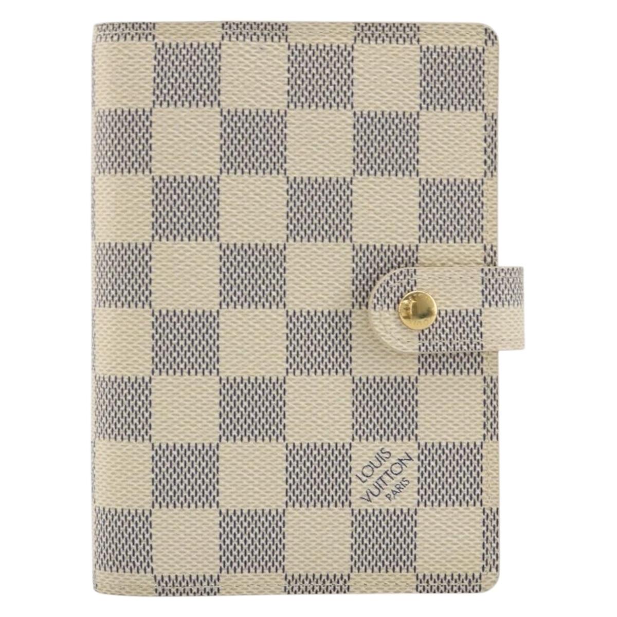 LOUIS VUITTON Damier Azur Agenda PM Day Planner Cover R20706 LV Auth 193001V