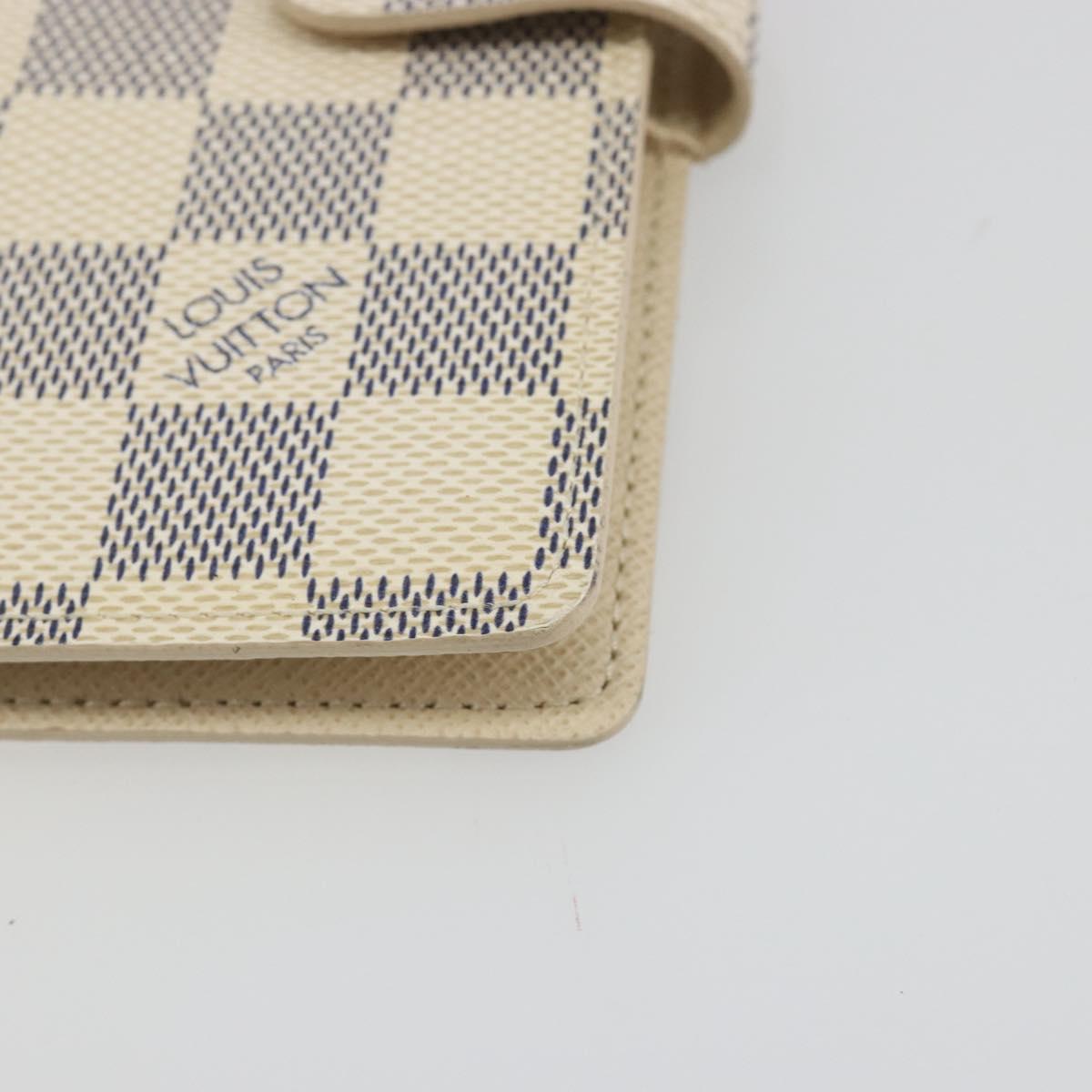 LOUIS VUITTON Damier Azur Agenda PM Day Planner Cover R20706 LV Auth 193001V