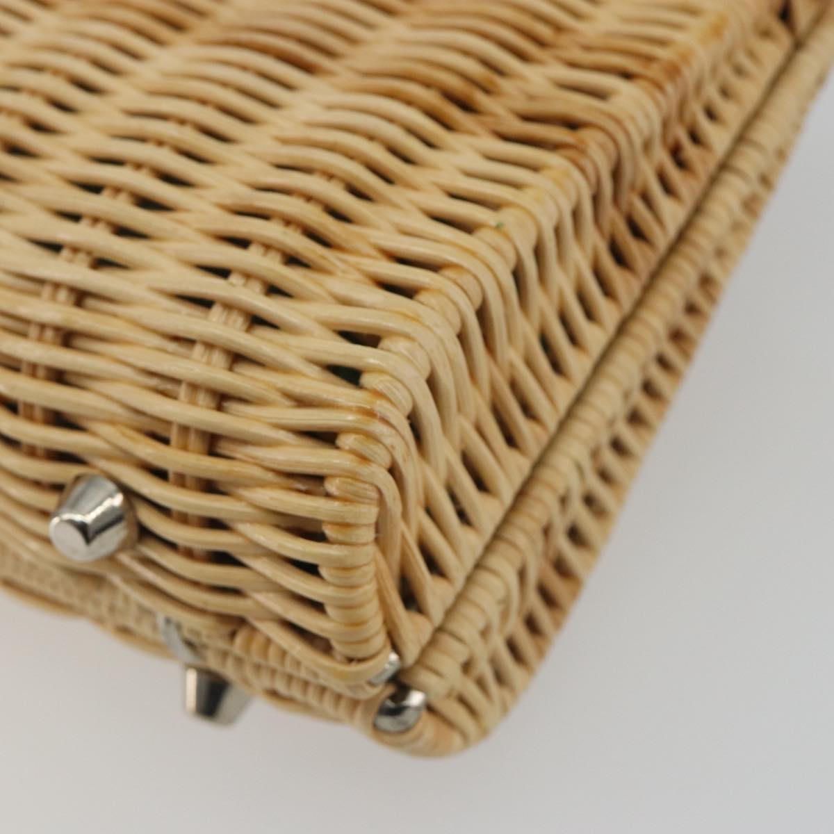 TIFFANY&Co. Chain Shoulder Bag Rattan Beige Silver Auth 193002V