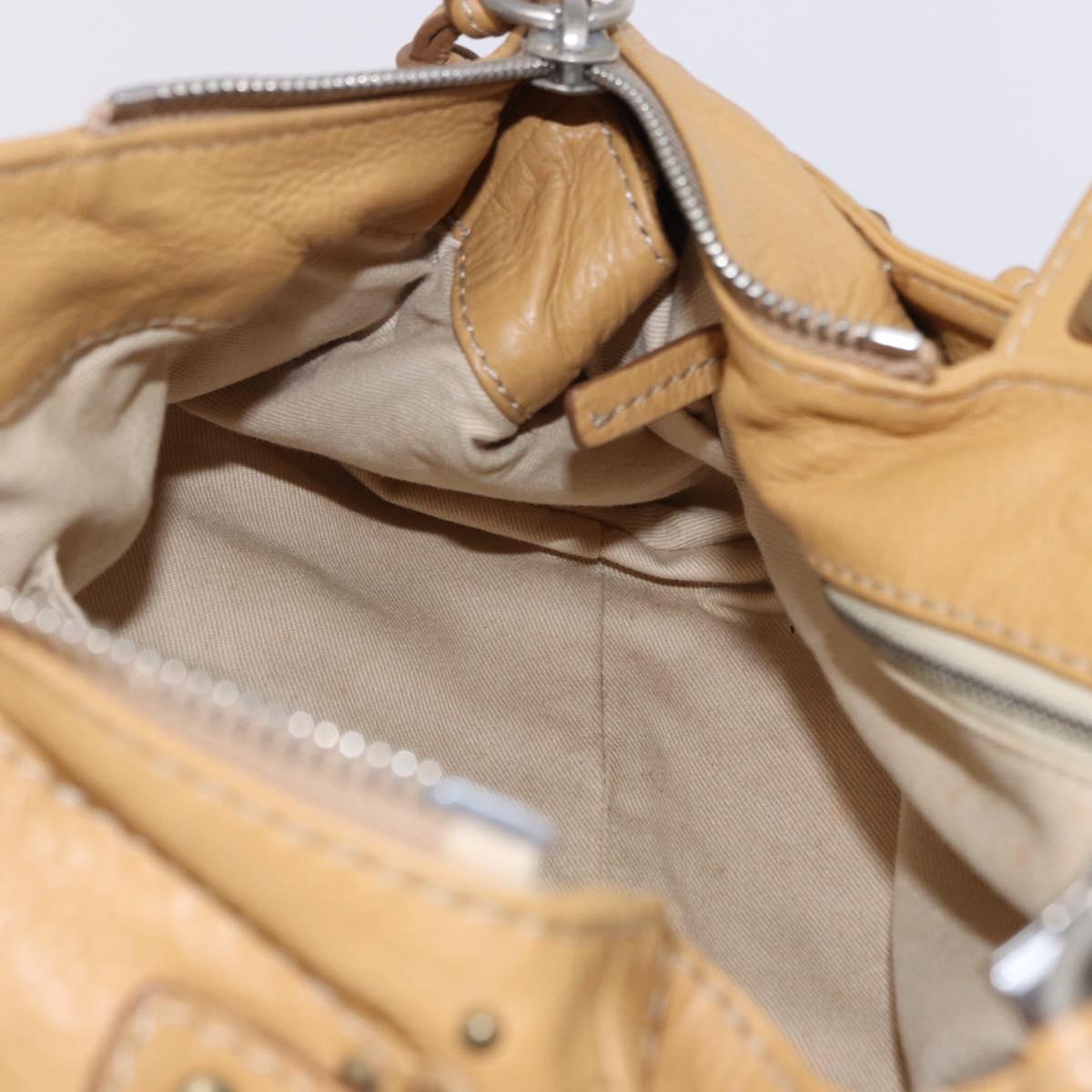 Chloe Paddington Hand Bag Leather Beige Gold Silver Auth 193003V