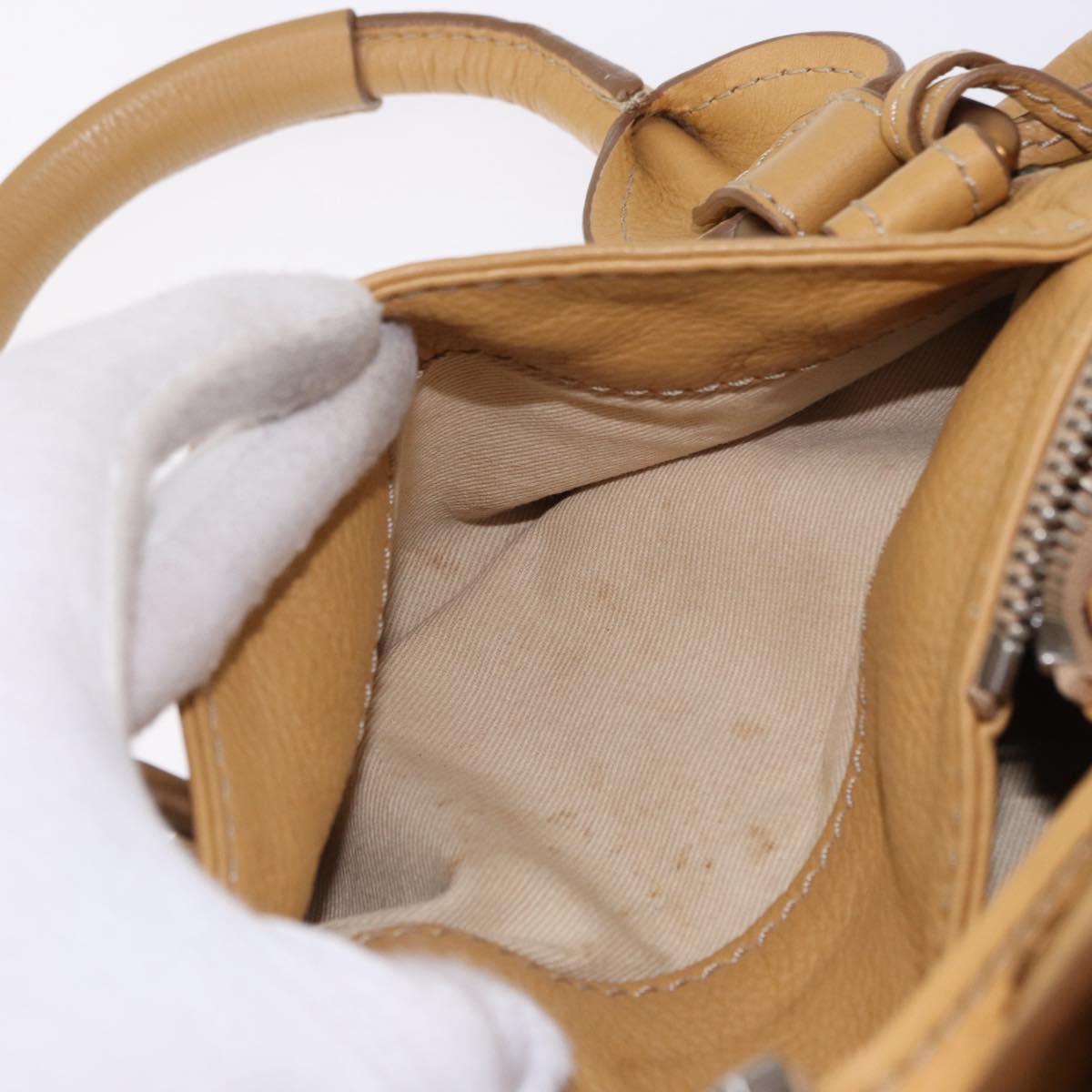 Chloe Paddington Hand Bag Leather Beige Gold Silver Auth 193003V