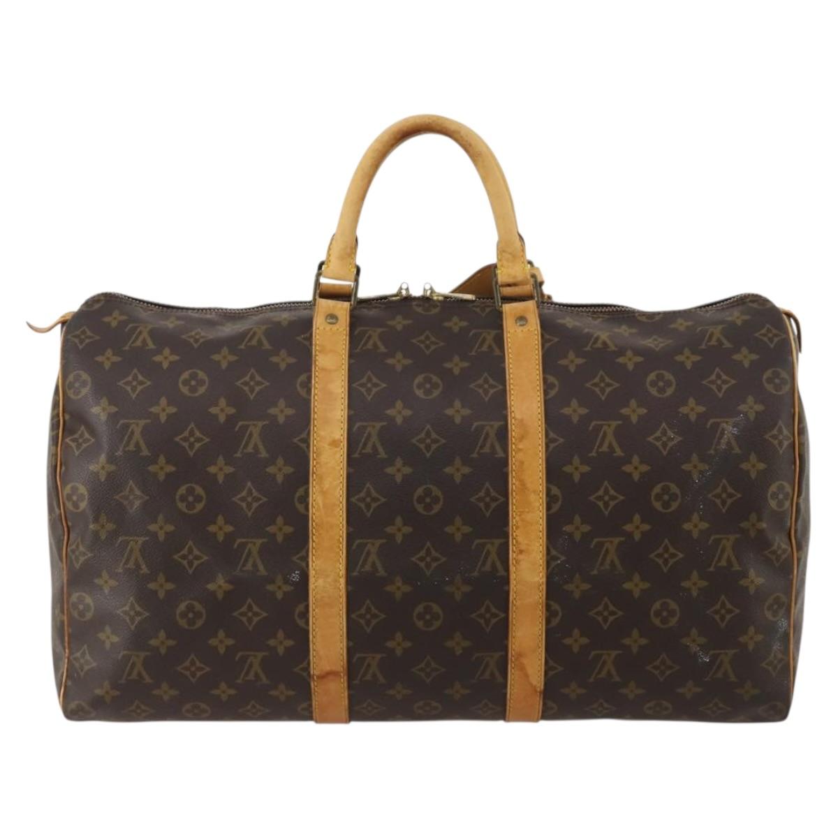 LOUIS VUITTON Monogram Keepall 50 Boston Bag M41426 LV Auth 193006