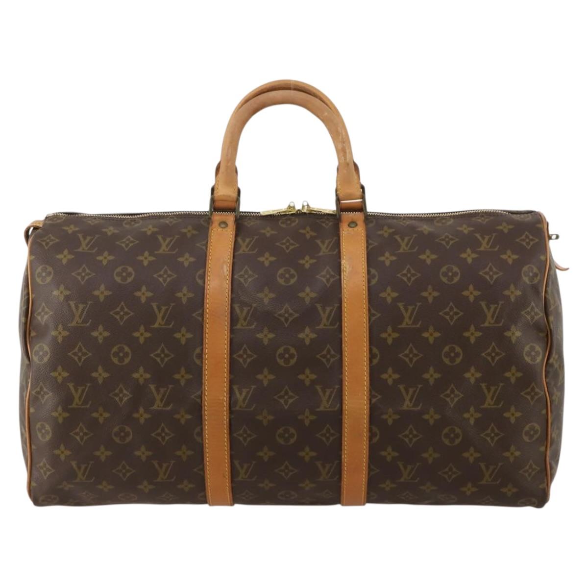LOUIS VUITTON Monogram Keepall 50 Boston Bag M41426 LV Auth 193007A
