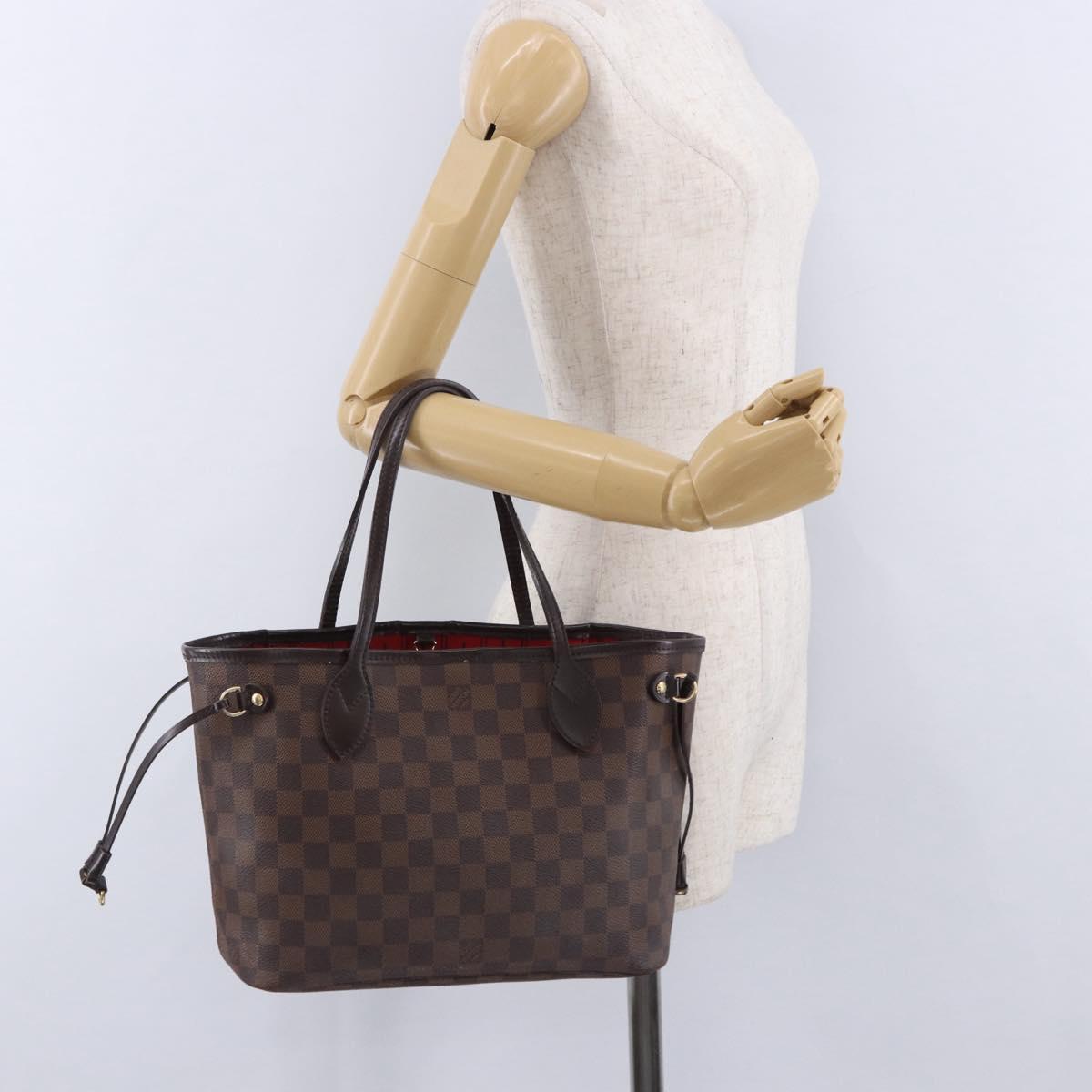 LOUIS VUITTON Damier Ebene Neverfull PM Tote Bag N51109 LV Auth 193009A