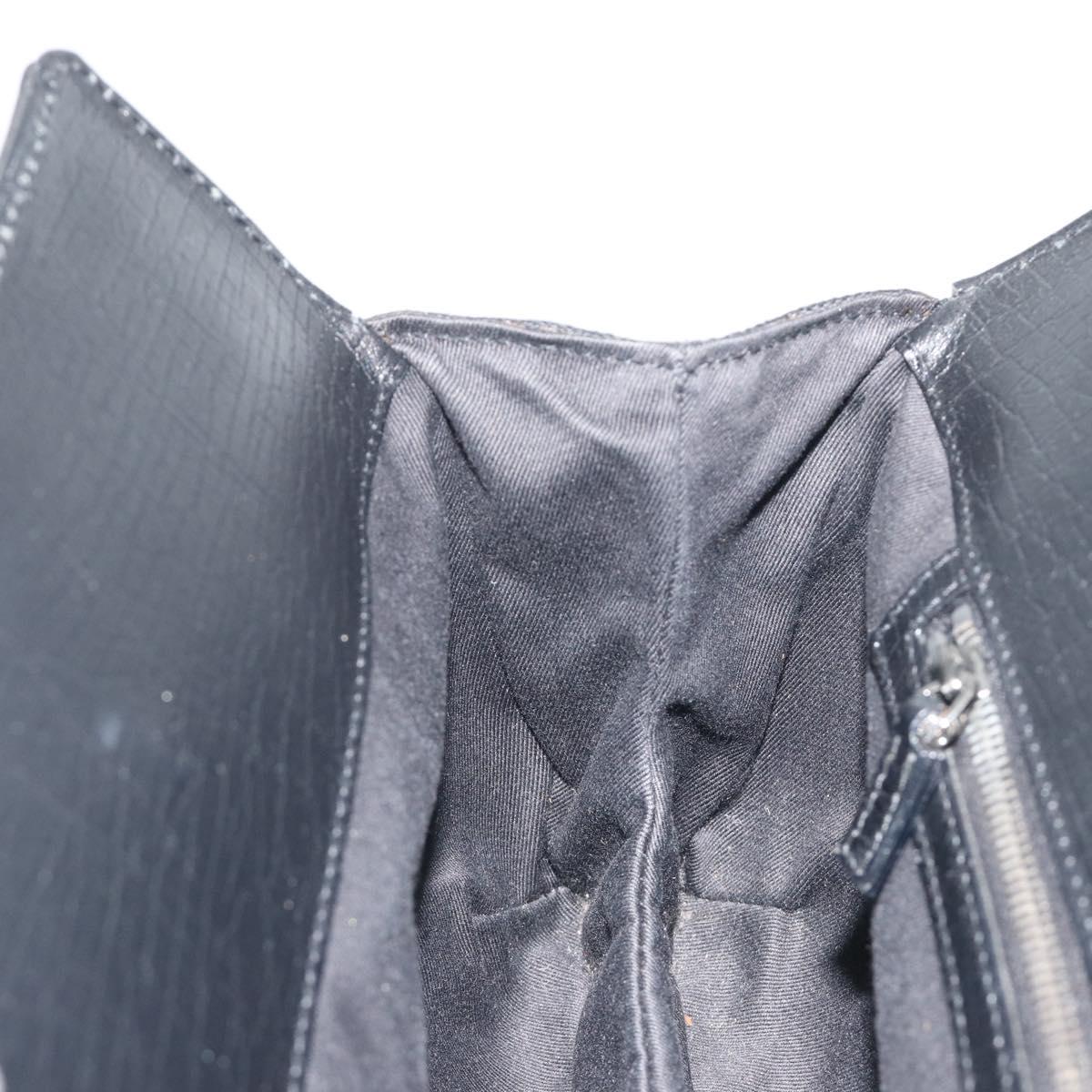 GUCCI Horsebit GG Canvas Hand Bag Black Silver 114913 Auth 193014V