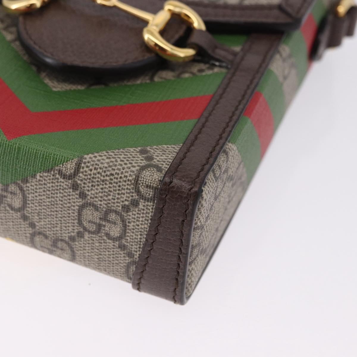 GUCCI GG Supreme Shoulder Bag PVC Beige Gold 625615 Auth 193018V