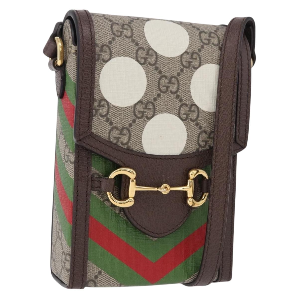 GUCCI GG Supreme Shoulder Bag PVC Beige Gold 625615 Auth 193018V