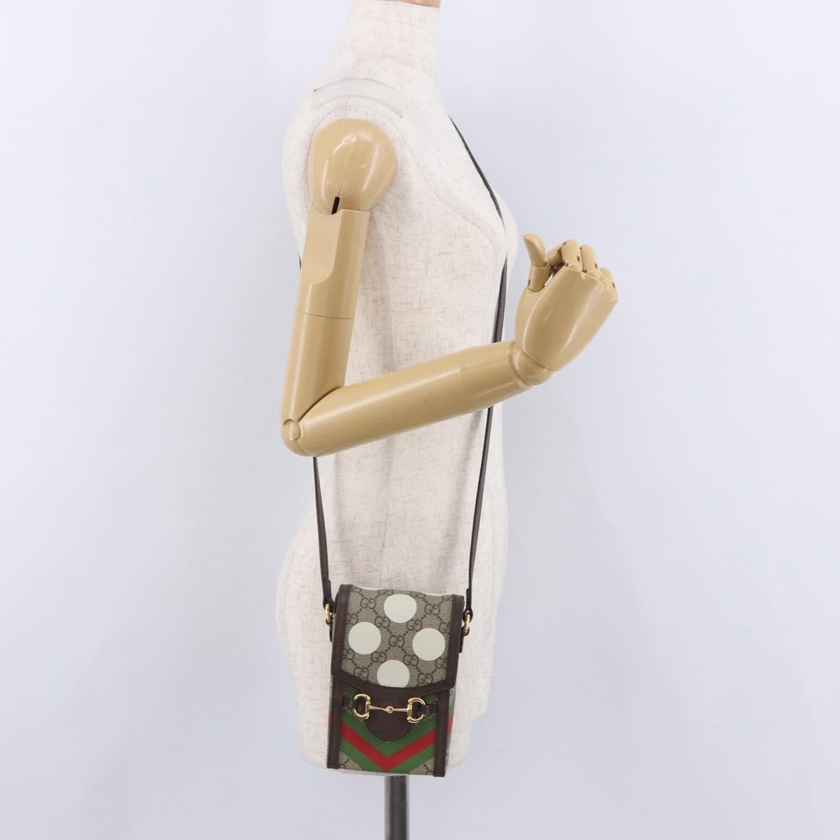 GUCCI GG Supreme Shoulder Bag PVC Beige Gold 625615 Auth 193018V
